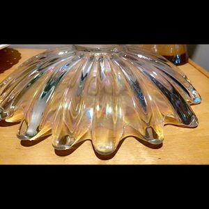 Beautiful iridescent clear glass bowl